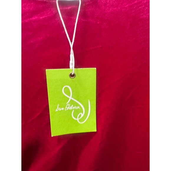 Sam Edelman Womens Ruched Red Velvet Long-Sleeve Midi Dress Size 4 New With Tags - Picture 5 of 6